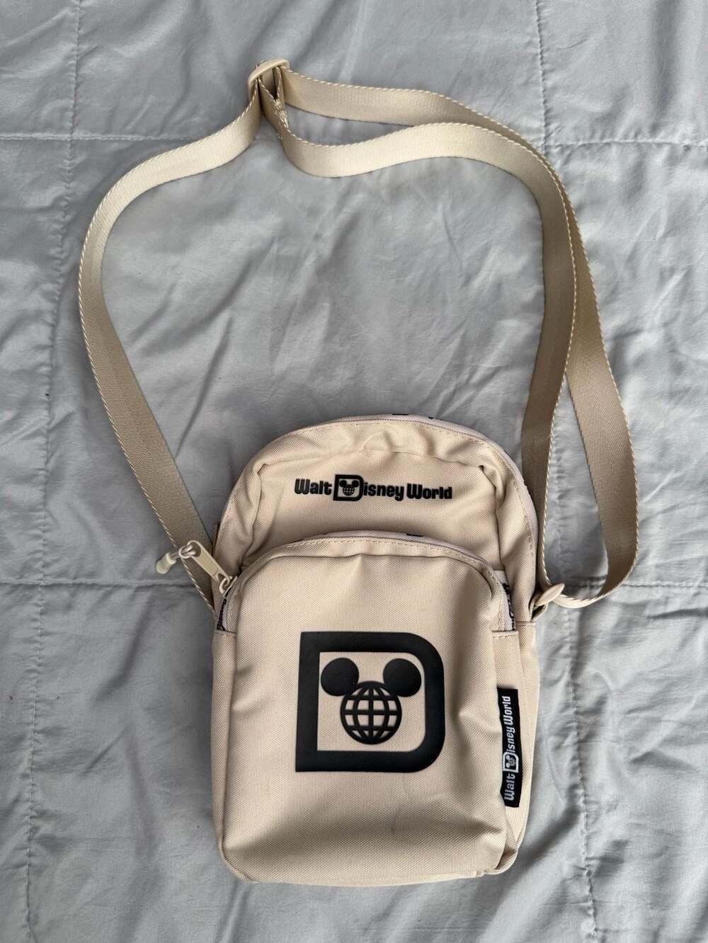 Disney Parks Walt Disney World Logo Crossbody Bag Tan